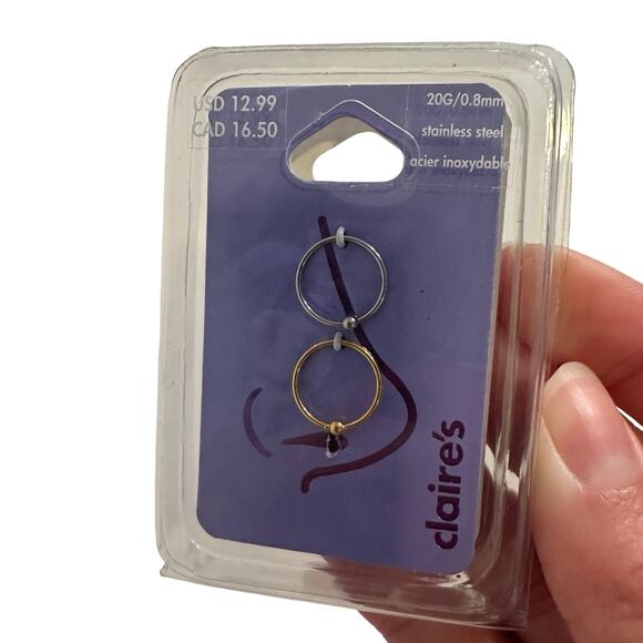 Claire’s Stainless Steel Nose Rings - NWT - Picture 1 of 3